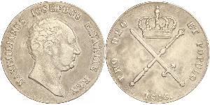 1 Thaler Reino de Baviera (1806 - 1918) Plata Maximiliano I de Baviera (1756 - 1825)