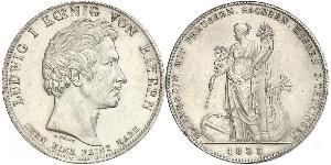1 Thaler Reino de Baviera (1806 - 1918) Plata Luis I de Baviera(1786 – 1868)