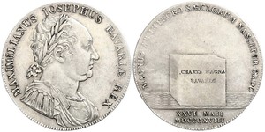 1 Thaler Reino de Baviera (1806 - 1918) Plata Maximiliano I de Baviera (1756 - 1825)