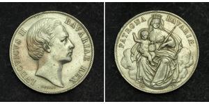 1 Thaler Reino de Baviera (1806 - 1918) Plata Luis II de Baviera(1845 – 1886)