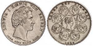 1 Thaler Reino de Baviera (1806 - 1918) Plata Luis I de Baviera(1786 – 1868)