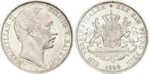 1 Thaler Reino de Baviera (1806 - 1918) Plata Maximiliano II de Baviera(1811 - 1864)