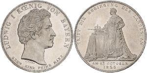 1 Thaler Reino de Baviera (1806 - 1918) Plata Luis I de Baviera(1786 – 1868)