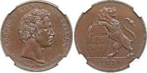 1 Thaler Reino de Baviera (1806 - 1918) Plata Luis I de Baviera(1786 – 1868)