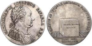 1 Thaler Reino de Baviera (1806 - 1918) Plata Maximiliano I de Baviera (1756 - 1825)