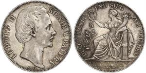 1 Thaler Reino de Baviera (1806 - 1918) Plata Luis II de Baviera(1845 – 1886)