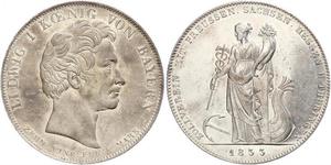 1 Thaler Reino de Baviera (1806 - 1918) Plata Luis I de Baviera(1786 – 1868)