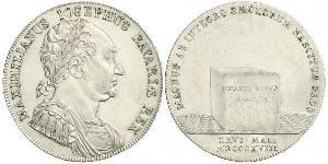 1 Thaler Reino de Baviera (1806 - 1918) Plata Maximiliano I de Baviera (1756 - 1825)