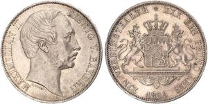 1 Thaler Reino de Baviera (1806 - 1918) Plata Maximiliano II de Baviera(1811 - 1864)