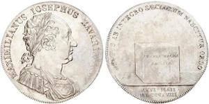 1 Thaler Reino de Baviera (1806 - 1918) Plata Maximiliano I de Baviera (1756 - 1825)