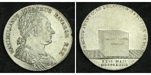 1 Thaler Reino de Baviera (1806 - 1918) Plata Maximiliano I de Baviera (1756 - 1825)