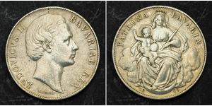 1 Thaler Reino de Baviera (1806 - 1918) Plata Luis II de Baviera(1845 – 1886)