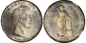 1 Thaler Reino de Baviera (1806 - 1918) Plata Luis I de Baviera(1786 – 1868)