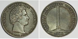 1 Thaler Reino de Baviera (1806 - 1918) Plata Luis I de Baviera(1786 – 1868)