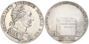 1 Thaler Reino de Baviera (1806 - 1918) Plata Maximiliano I de Baviera (1756 - 1825)