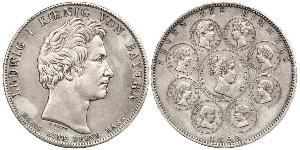 1 Thaler Reino de Baviera (1806 - 1918) Plata Luis I de Baviera(1786 – 1868)