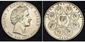 1 Thaler Reino de Baviera (1806 - 1918) Plata Luis I de Baviera(1786 – 1868)