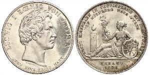 1 Thaler Reino de Baviera (1806 - 1918) Plata Luis I de Baviera(1786 – 1868)