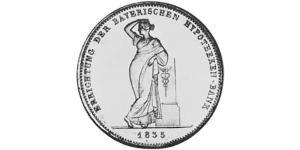 1 Thaler Reino de Baviera (1806 - 1918) Plata Luis I de Baviera(1786 – 1868)