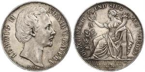 1 Thaler Reino de Baviera (1806 - 1918) Plata Luis II de Baviera(1845 – 1886)