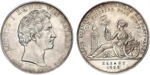 1 Thaler Reino de Baviera (1806 - 1918) Plata Luis I de Baviera(1786 – 1868)