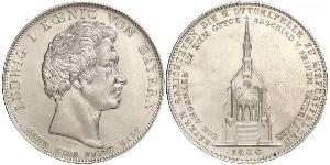 1 Thaler Reino de Baviera (1806 - 1918) Plata Luis I de Baviera(1786 – 1868)