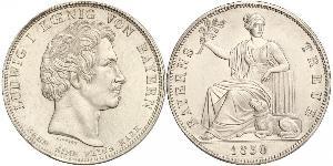 1 Thaler Reino de Baviera (1806 - 1918) Plata Luis I de Baviera(1786 – 1868)