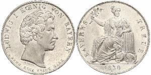 1 Thaler Reino de Baviera (1806 - 1918) Plata Luis I de Baviera(1786 – 1868)