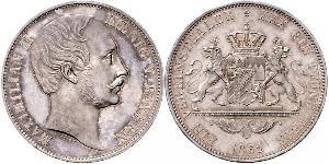 1 Thaler Reino de Baviera (1806 - 1918) Plata Maximiliano II de Baviera(1811 - 1864)