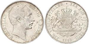 1 Thaler Reino de Baviera (1806 - 1918) Plata Maximiliano II de Baviera(1811 - 1864)