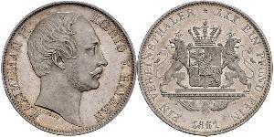 1 Thaler Reino de Baviera (1806 - 1918) Plata Maximiliano II de Baviera(1811 - 1864)