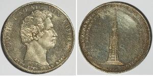 1 Thaler Reino de Baviera (1806 - 1918) Plata Luis I de Baviera(1786 – 1868)