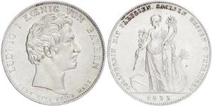 1 Thaler Reino de Baviera (1806 - 1918) Plata Luis I de Baviera(1786 – 1868)