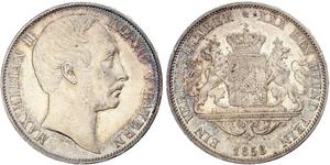 1 Thaler Reino de Baviera (1806 - 1918) Plata Maximiliano II de Baviera(1811 - 1864)