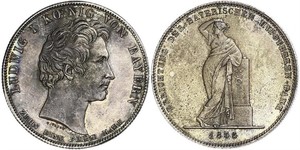 1 Thaler Reino de Baviera (1806 - 1918) Plata Luis I de Baviera(1786 – 1868)