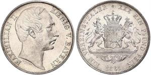 1 Thaler Reino de Baviera (1806 - 1918) Plata Maximiliano II de Baviera(1811 - 1864)