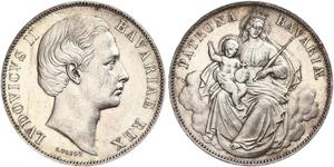 1 Thaler Reino de Baviera (1806 - 1918) Plata Luis II de Baviera(1845 – 1886)