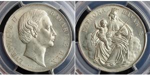 1 Thaler Reino de Baviera (1806 - 1918) Plata Luis II de Baviera(1845 – 1886)