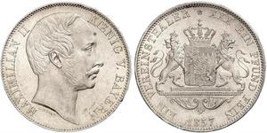 1 Thaler Reino de Baviera (1806 - 1918) Plata Maximiliano II de Baviera(1811 - 1864)