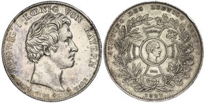 1 Thaler Reino de Baviera (1806 - 1918) Plata Luis I de Baviera(1786 – 1868)