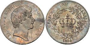 1 Thaler Reino de Baviera (1806 - 1918) Plata Luis I de Baviera(1786 – 1868)