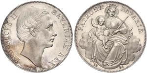 1 Thaler Reino de Baviera (1806 - 1918) Plata Luis II de Baviera(1845 – 1886)