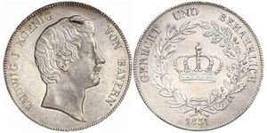 1 Thaler Reino de Baviera (1806 - 1918) Plata Luis I de Baviera(1786 – 1868)