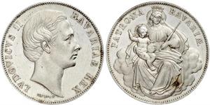 1 Thaler Reino de Baviera (1806 - 1918) Plata Luis II de Baviera(1845 – 1886)