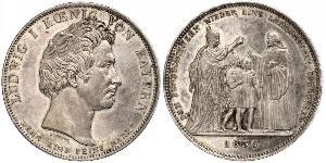 1 Thaler Reino de Baviera (1806 - 1918) Plata Luis I de Baviera(1786 – 1868)