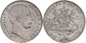 1 Thaler Reino de Baviera (1806 - 1918) Plata Maximiliano II de Baviera(1811 - 1864)