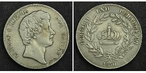 1 Thaler Reino de Baviera (1806 - 1918) Plata Luis I de Baviera(1786 – 1868)