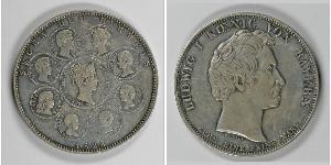 1 Thaler Reino de Baviera (1806 - 1918) Plata Luis I de Baviera(1786 – 1868)