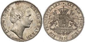 1 Thaler Reino de Baviera (1806 - 1918) Plata Luis II de Baviera(1845 – 1886)