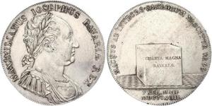 1 Thaler Reino de Baviera (1806 - 1918) Plata Maximiliano I de Baviera (1756 - 1825)